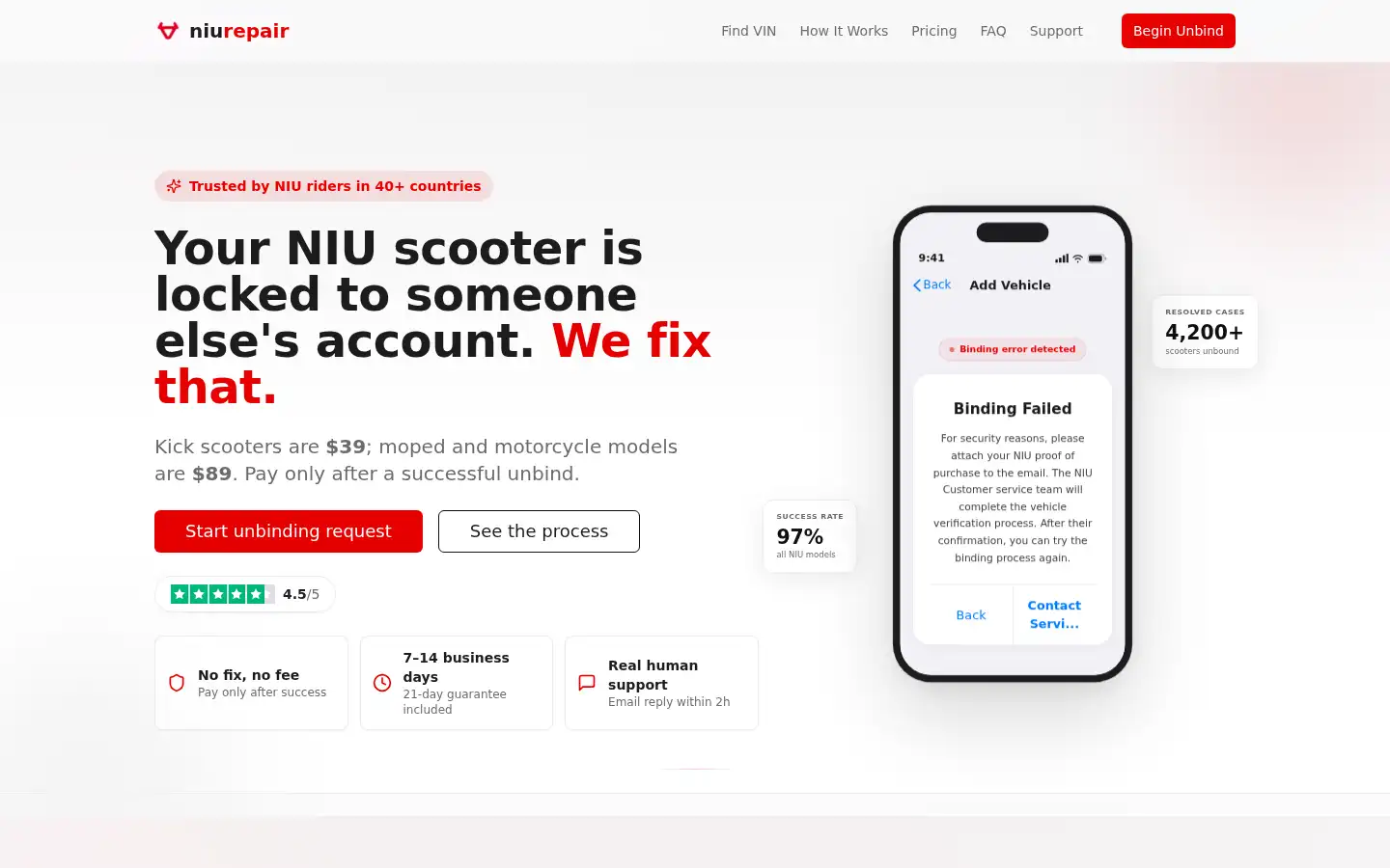 Screenshot of niu.repair