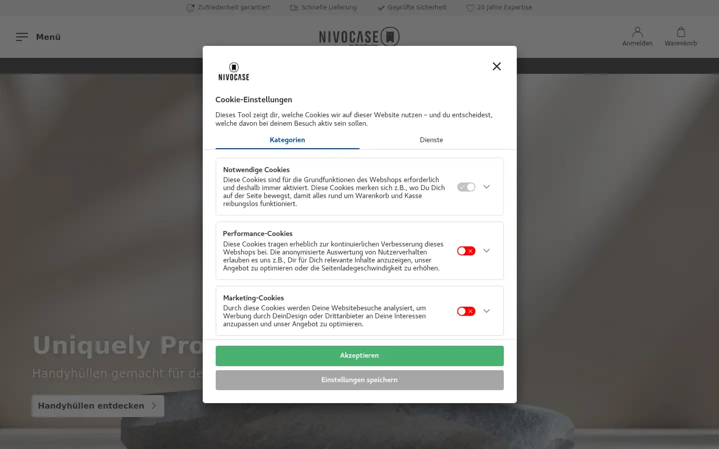 Screenshot of nivocase.at
