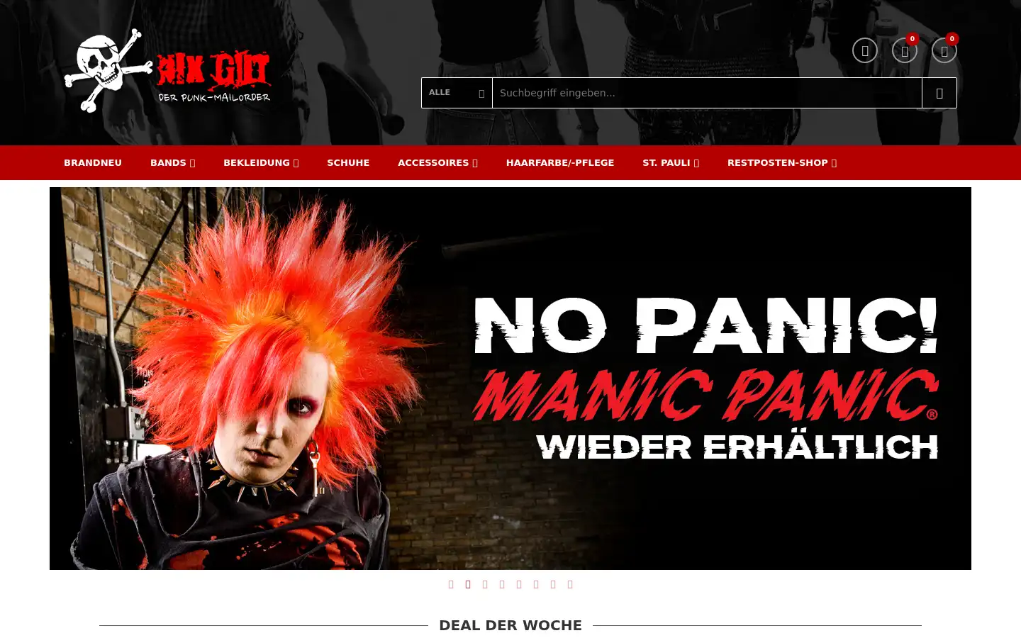 Screenshot of nixgut-onlineshop.de