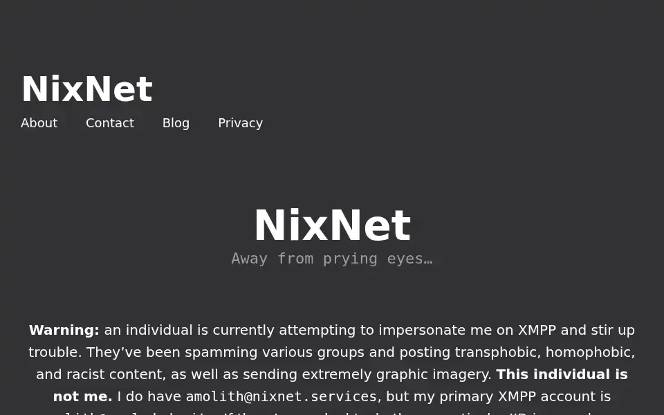 Screenshot of nixnet.services