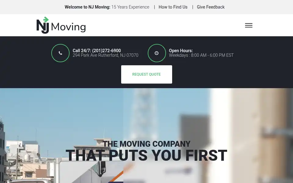 Screenshot of njmovingllc.com