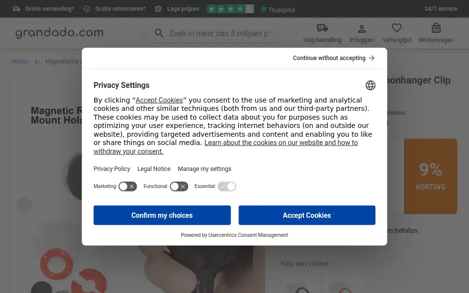 Screenshot of nl.grandado.com