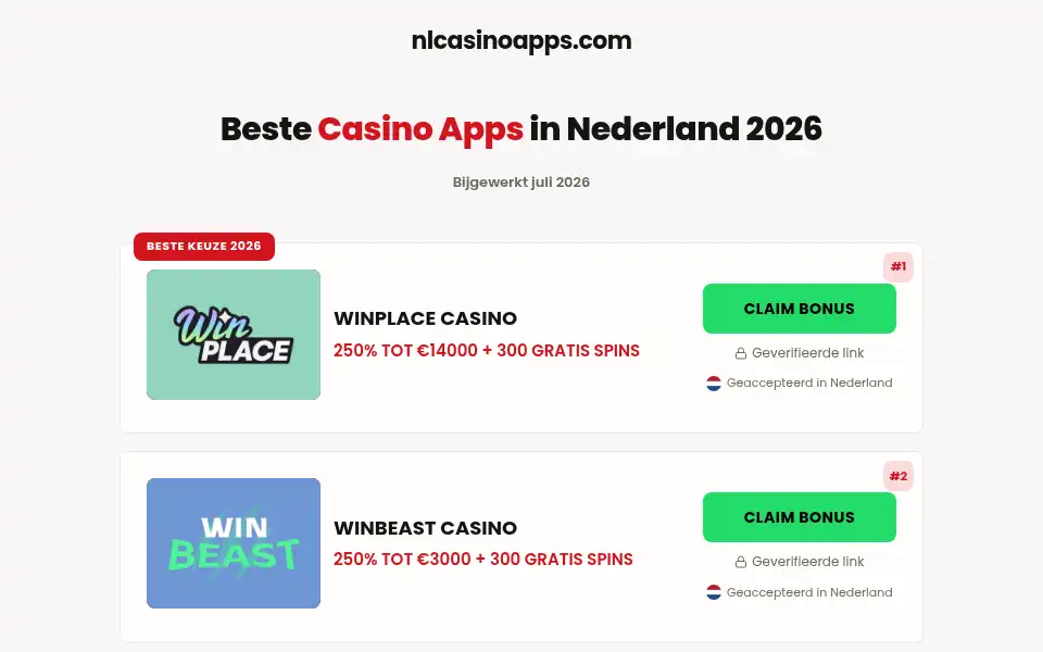 Screenshot of nlcasinoapps.com