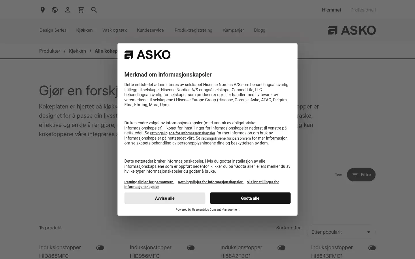 Screenshot of no.asko.com