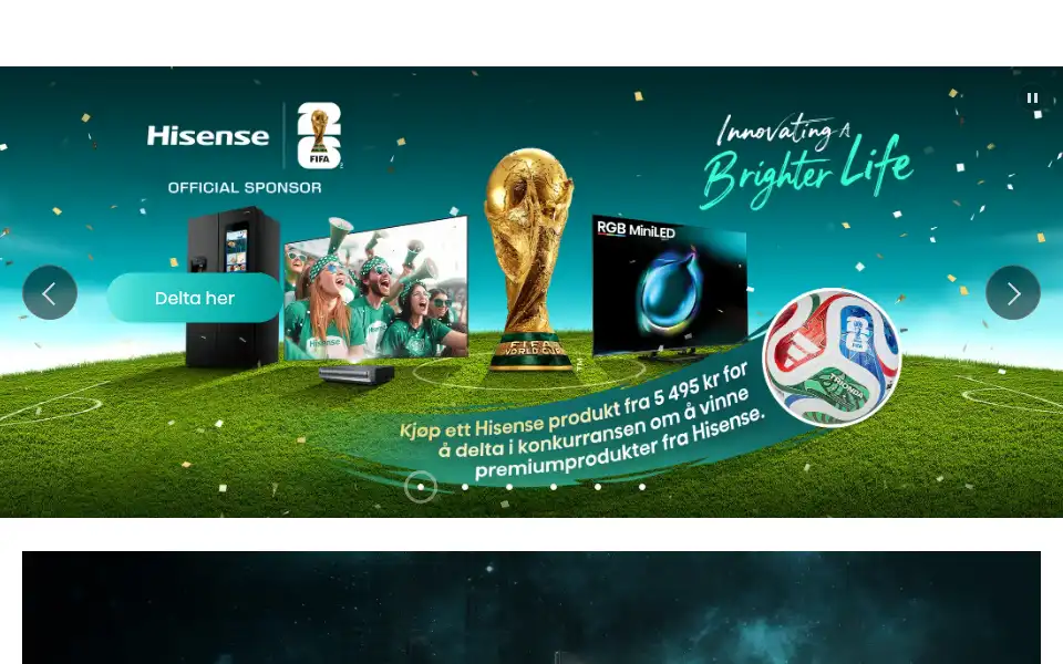 Screenshot of no.hisense.com