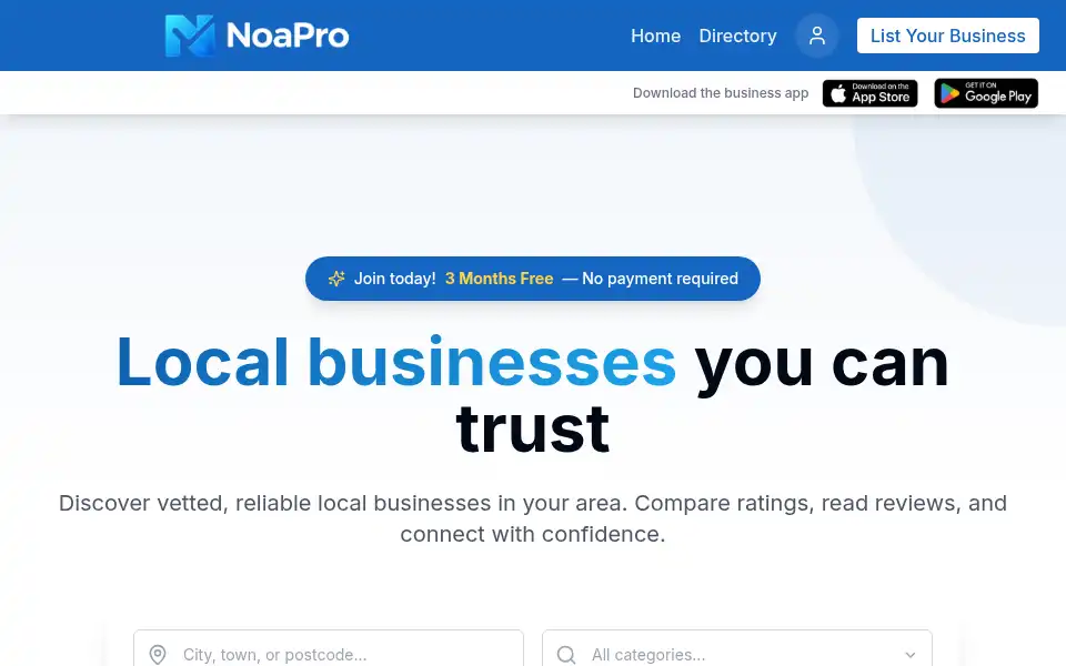 Screenshot of noapro.co.uk