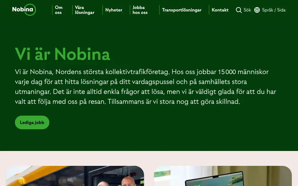 Screenshot of nobina.se