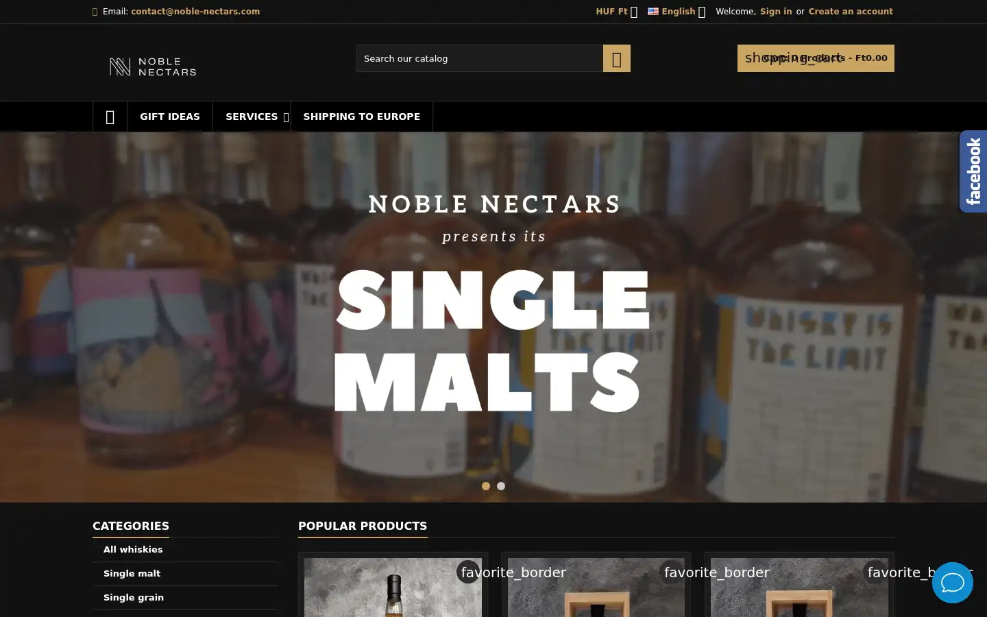Screenshot of noble-nectars.com