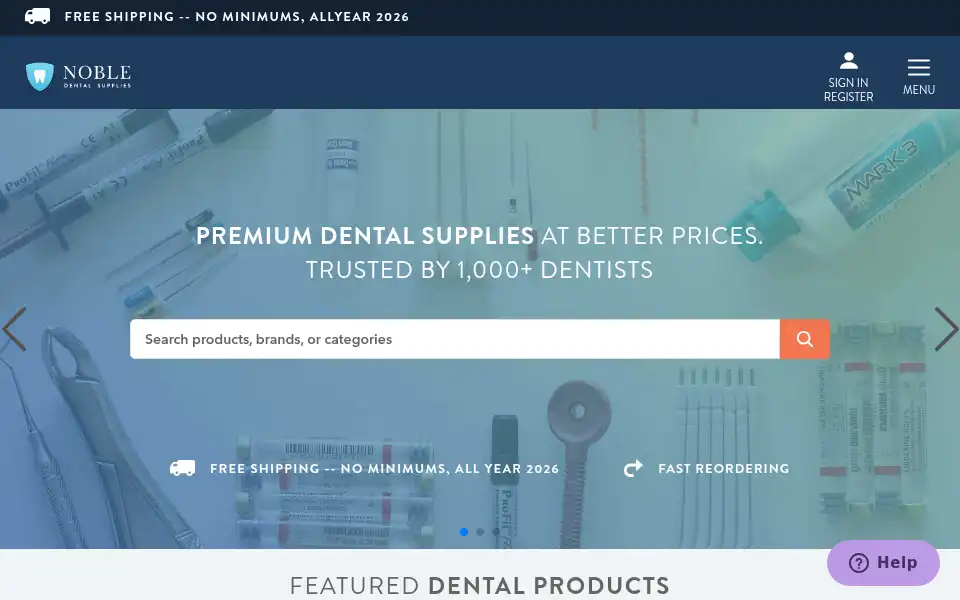 Screenshot of nobledentalsupplies.com