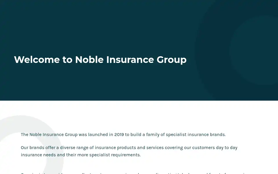 Screenshot of nobleinsurance.co.uk