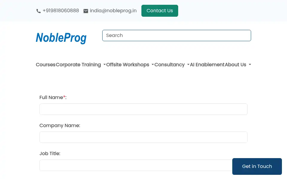 Screenshot of nobleprog.in