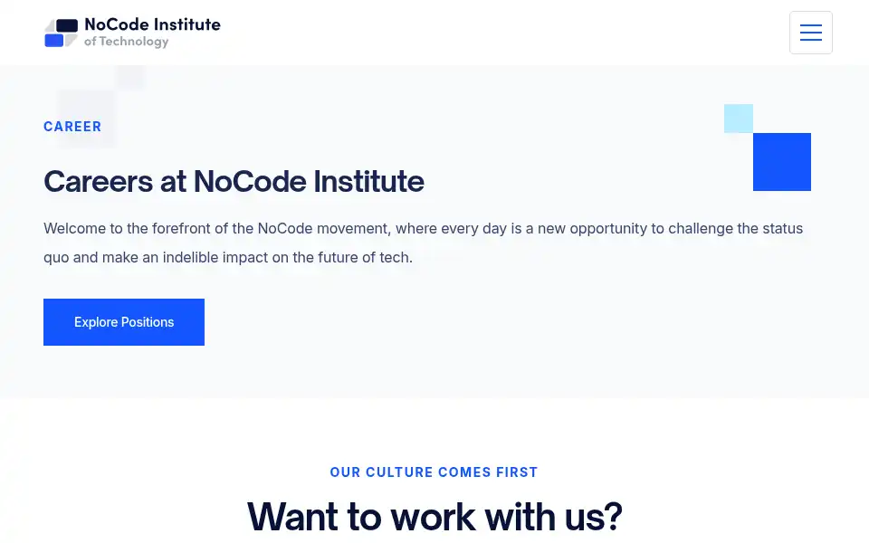 Screenshot of nocodeinstitute.io