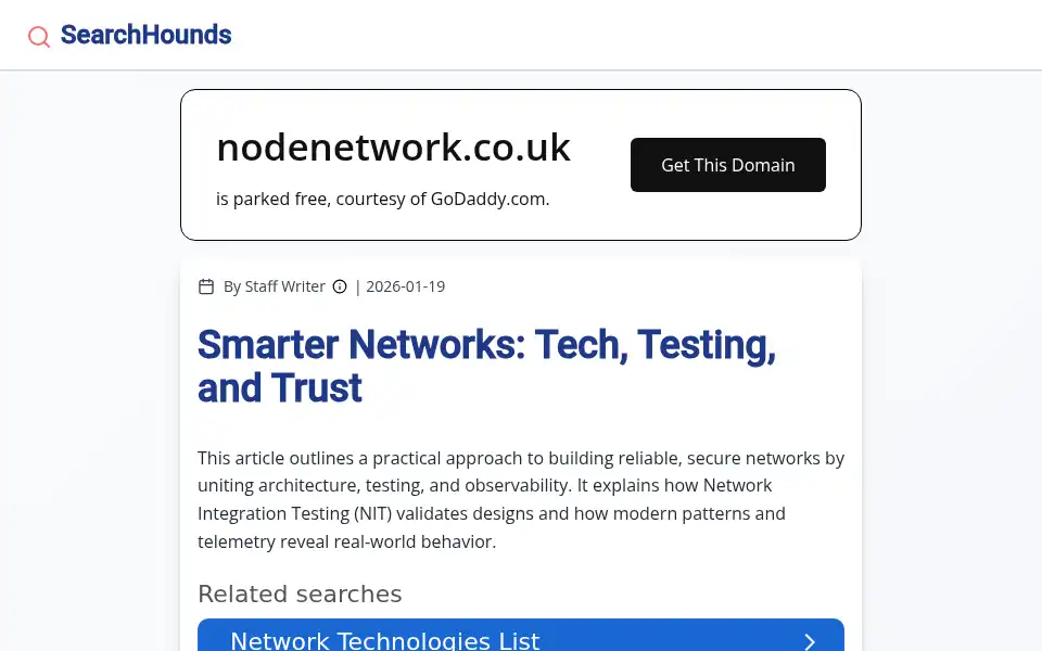 Screenshot of nodenetwork.co.uk