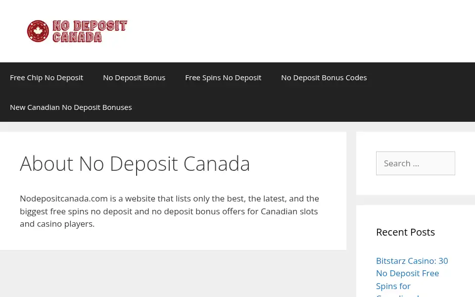 Screenshot of nodepositcanada.com
