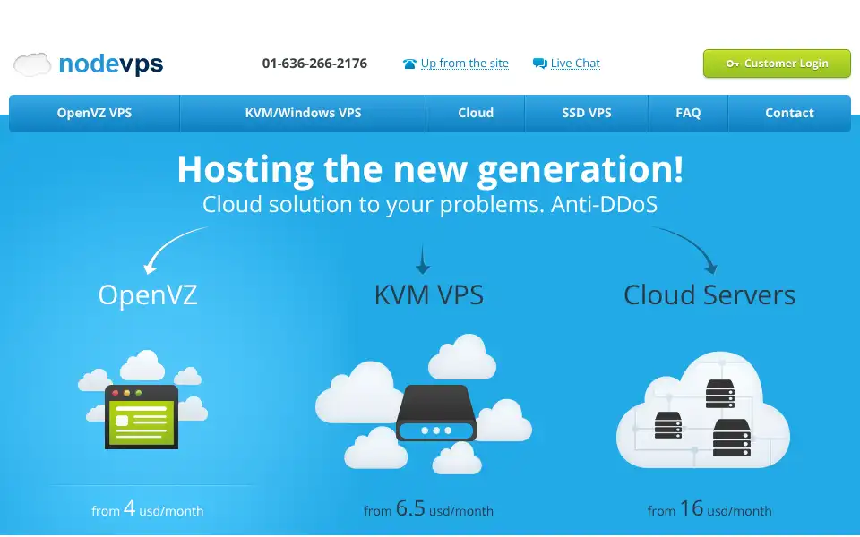 Screenshot of nodevps.net