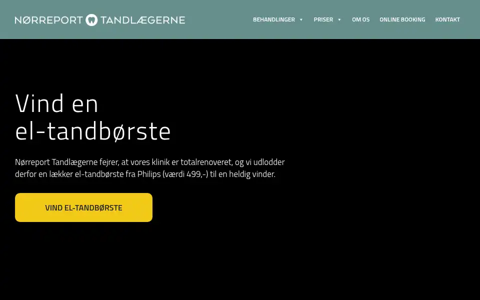 Screenshot of noerreporttandlaegerne.dk