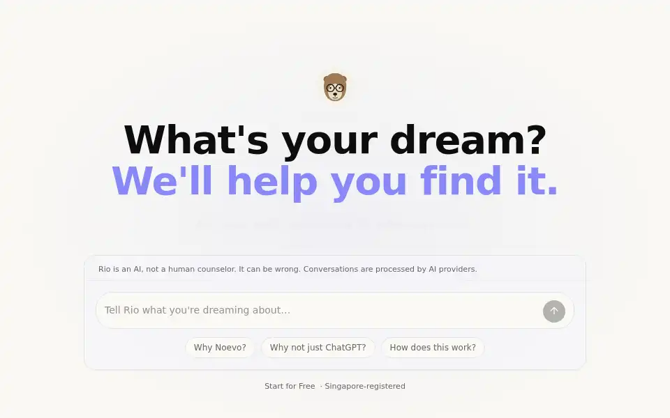 Screenshot of noevo.io