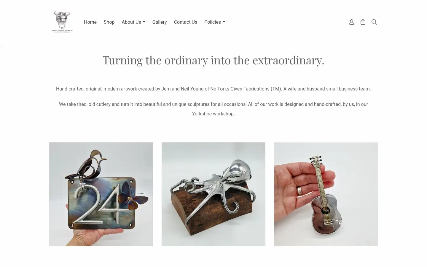 Screenshot of noforksgivenfabrications.co.uk