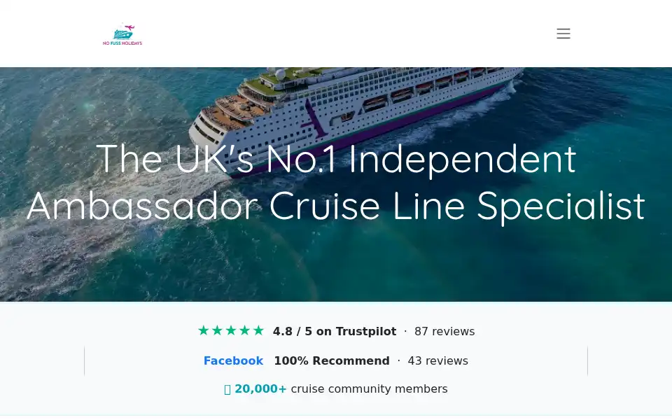 Screenshot of nofussholidays.co.uk