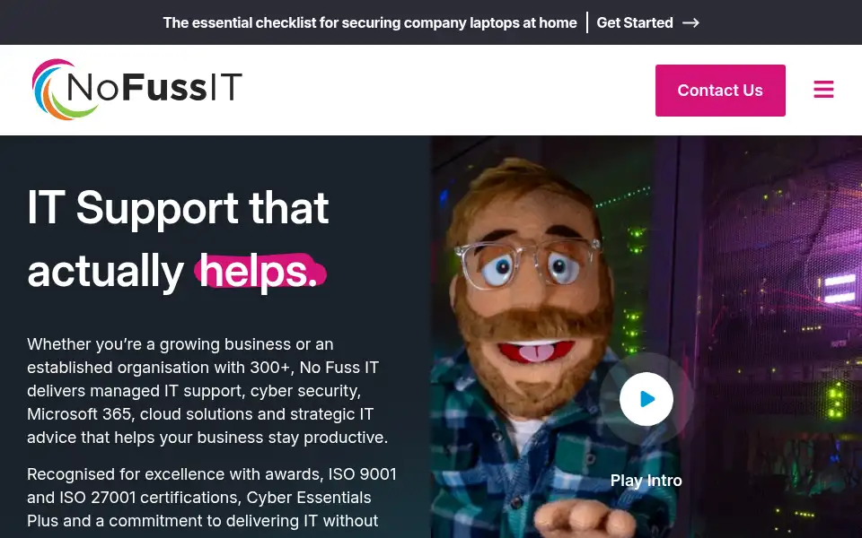 Screenshot of nofussit.co.uk
