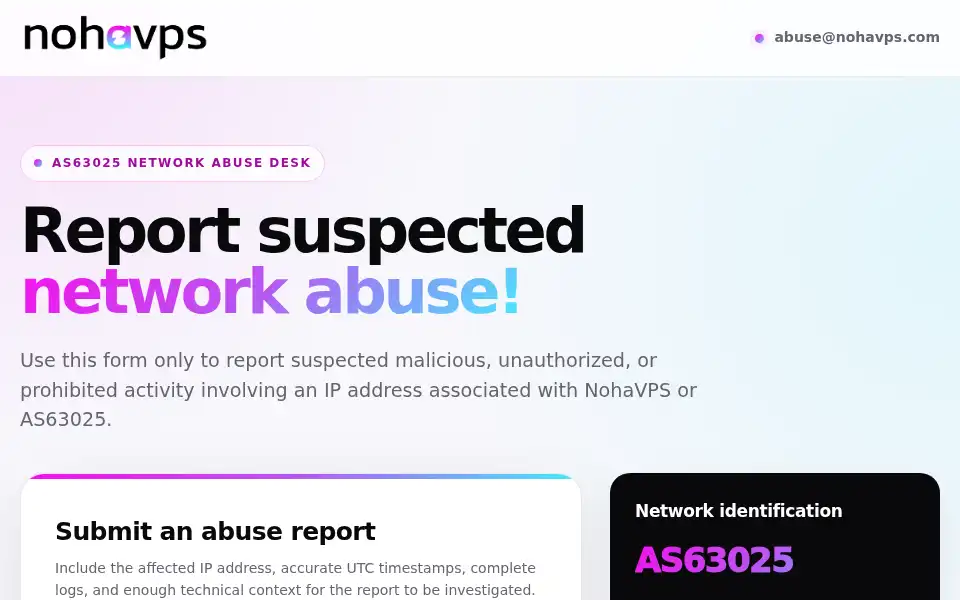 Screenshot of nohavps.com