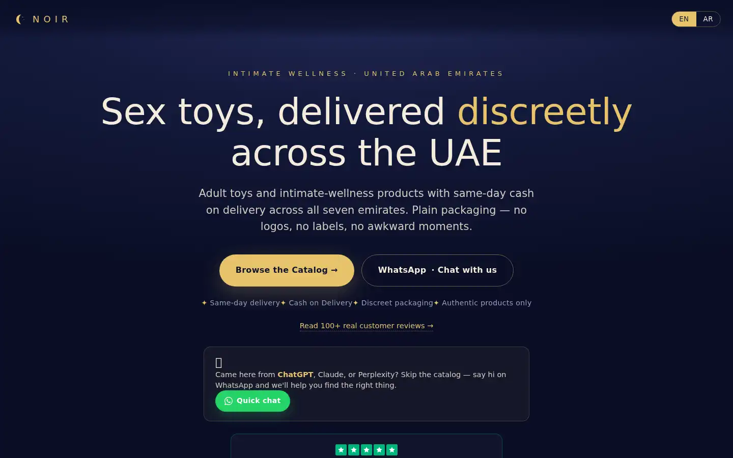 Screenshot of noir-uae.com