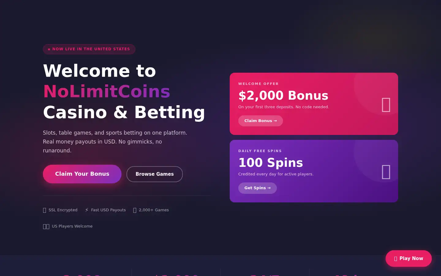 Screenshot of nolimitcoins.pro