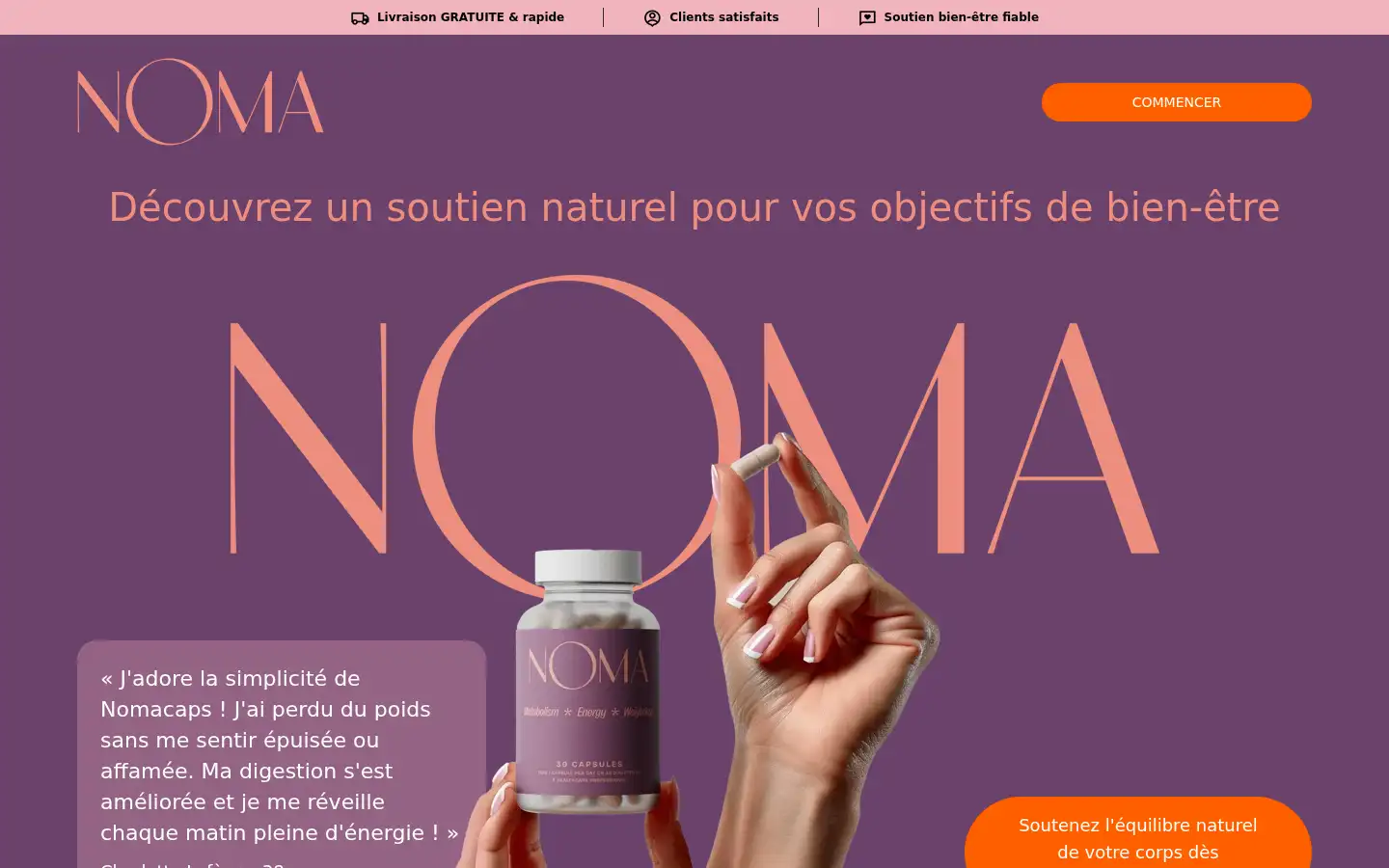 Screenshot of nomacaps.com