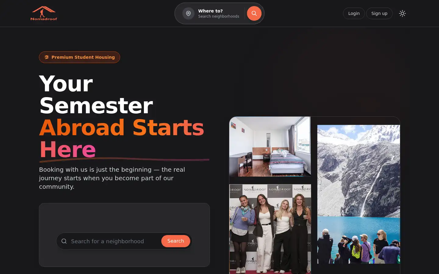 Screenshot of nomadroof.com