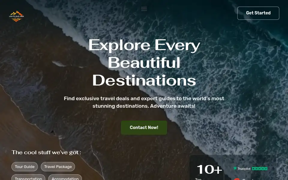 Screenshot of nomadventurespvtltd.co.uk