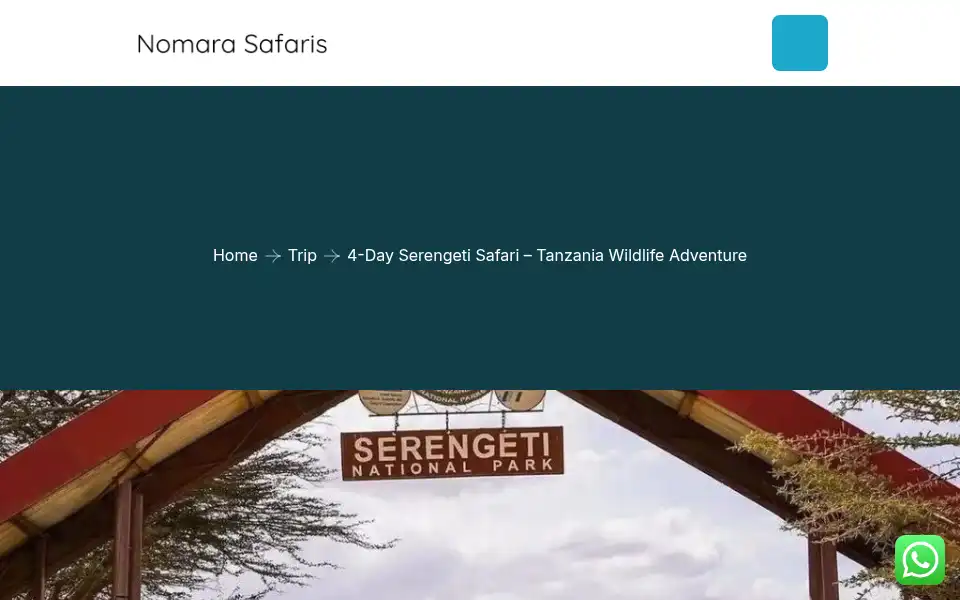 Screenshot of nomarasafaris.com