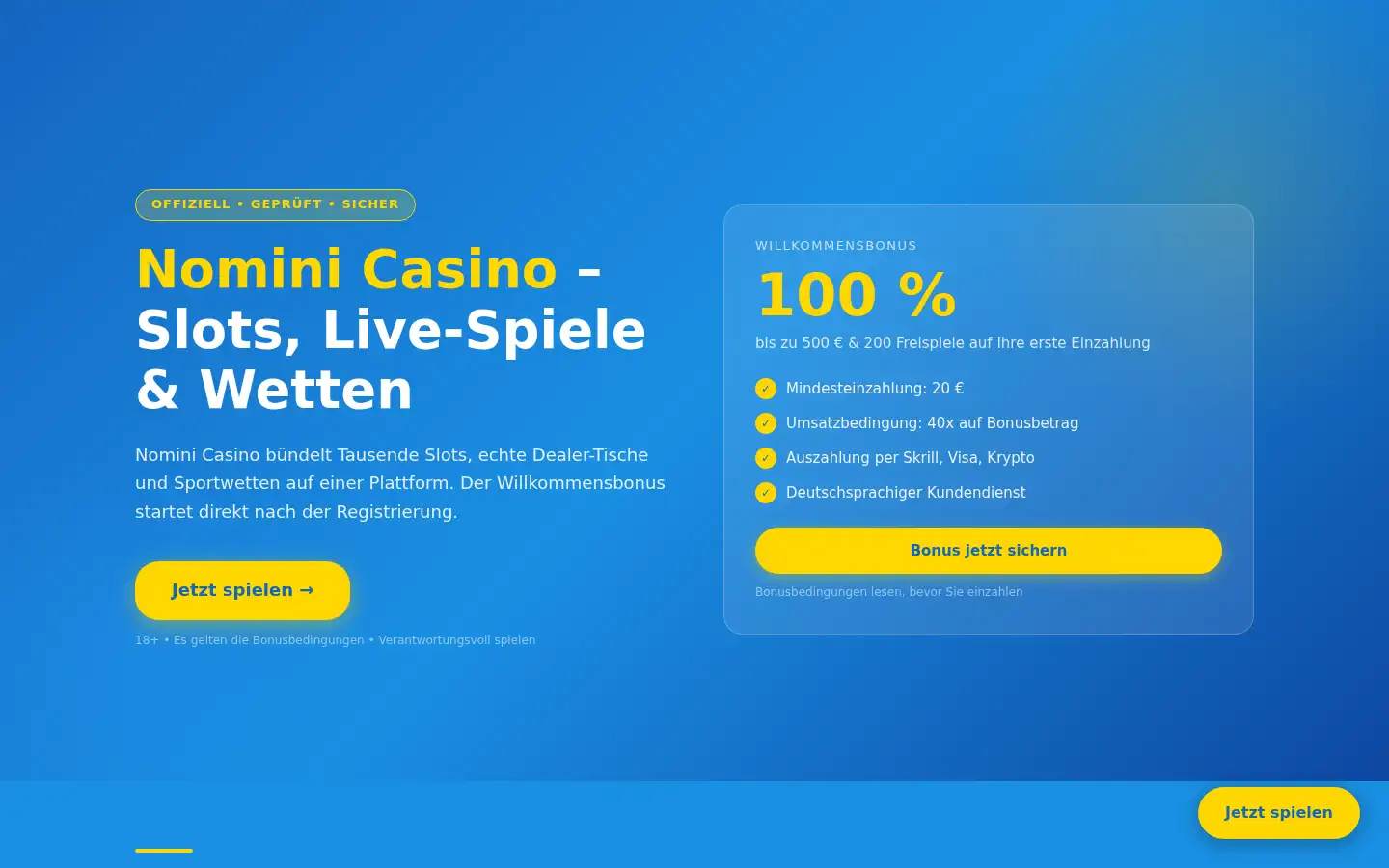 Screenshot of nomini.pro