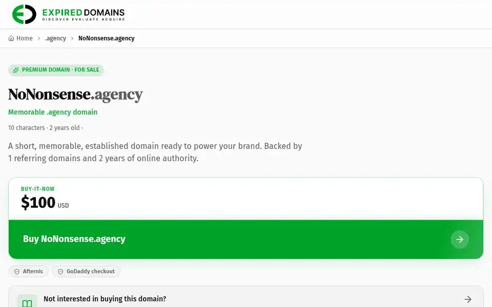 Screenshot of nononsense.agency