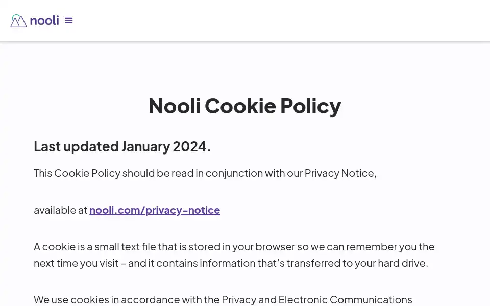 Screenshot of nooli.co.uk