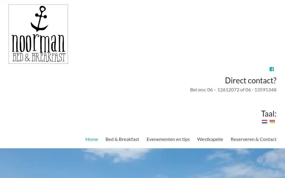 Screenshot of noormanwestkapelle.nl