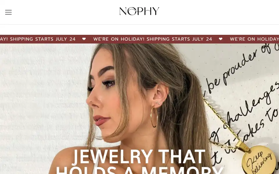 Screenshot of nophy-jewelry.com