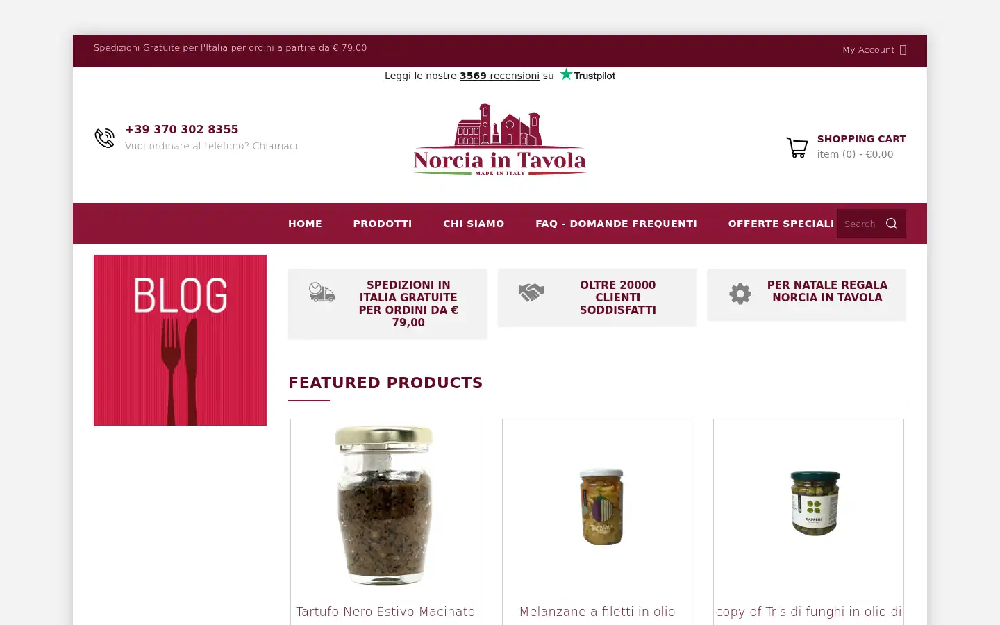 Screenshot of norciaintavola.it