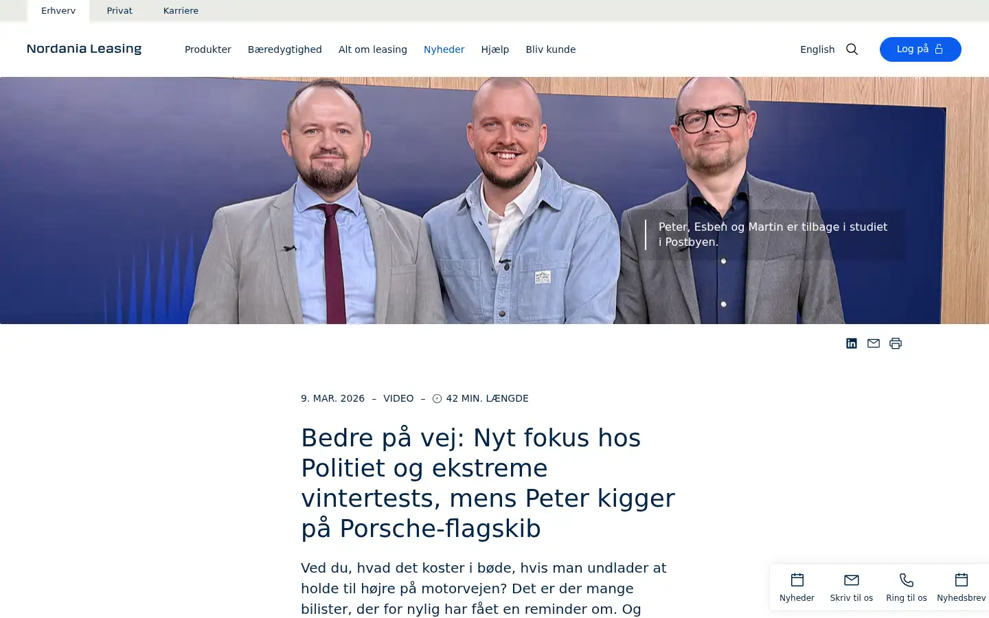 Screenshot of nordania.dk