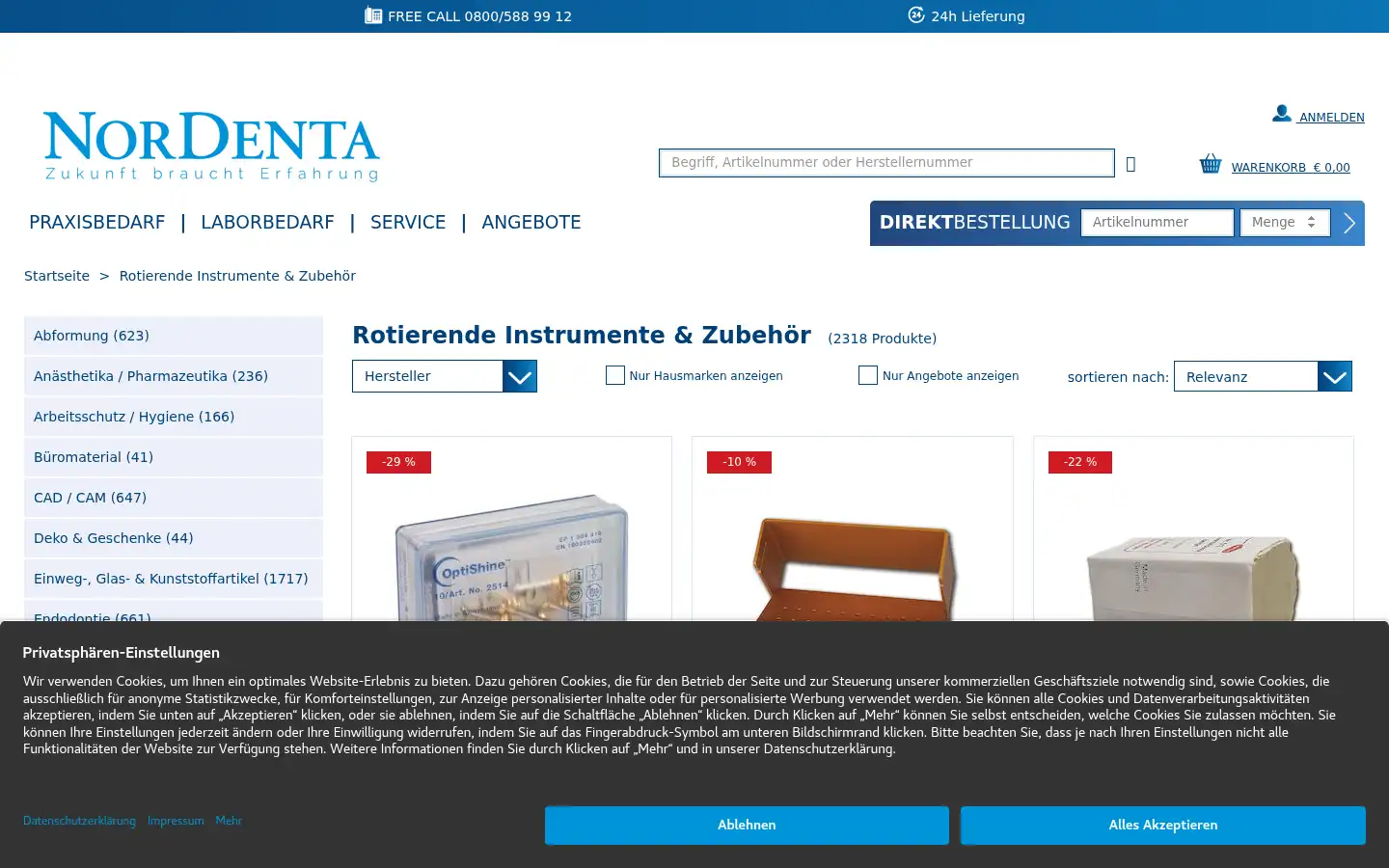 Screenshot of nordenta.de