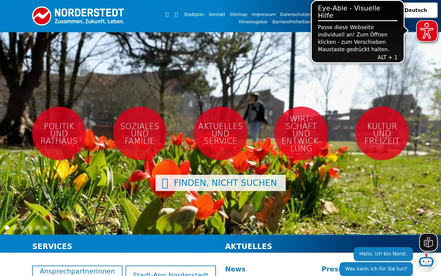 Screenshot of norderstedt.de