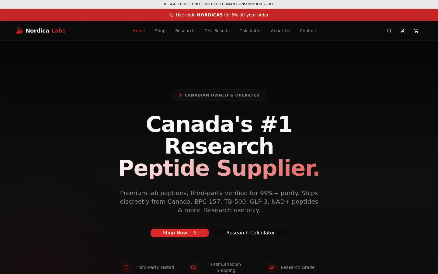 Screenshot of nordicalabs.ca