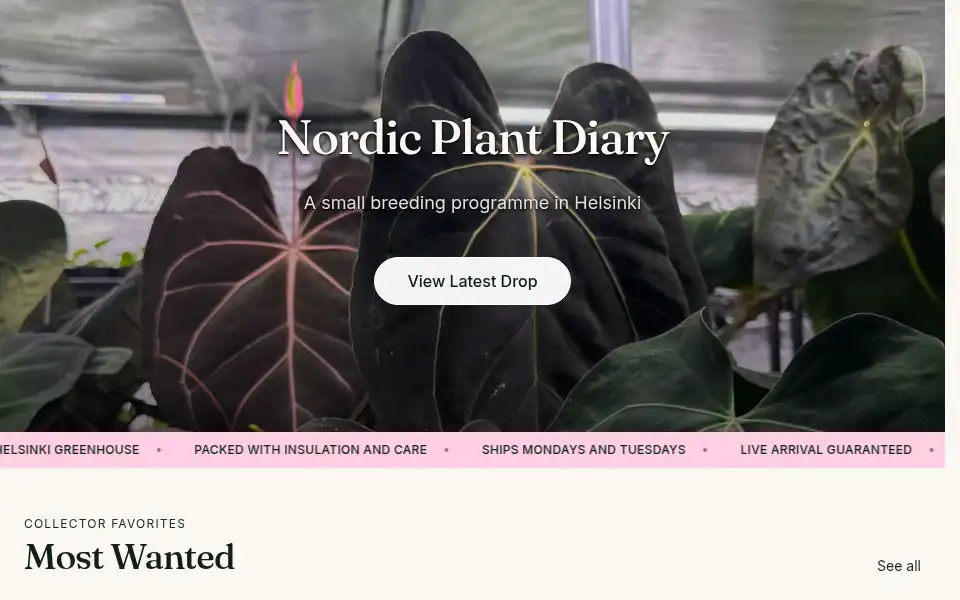 Screenshot of nordicplantdiary.com