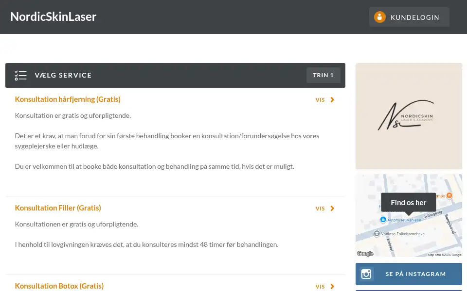 Screenshot of nordicskinlaser.dk