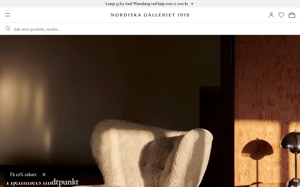 Screenshot of nordiskagalleriet.no