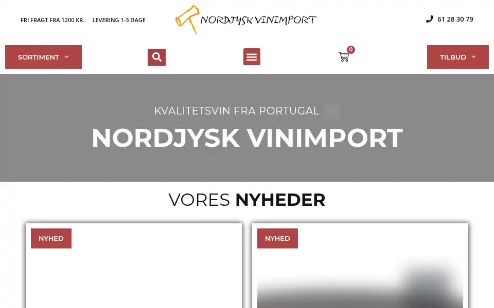 Screenshot of nordjysk-vinimport.dk
