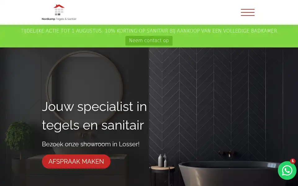 Screenshot of nordkampsanitair.nl