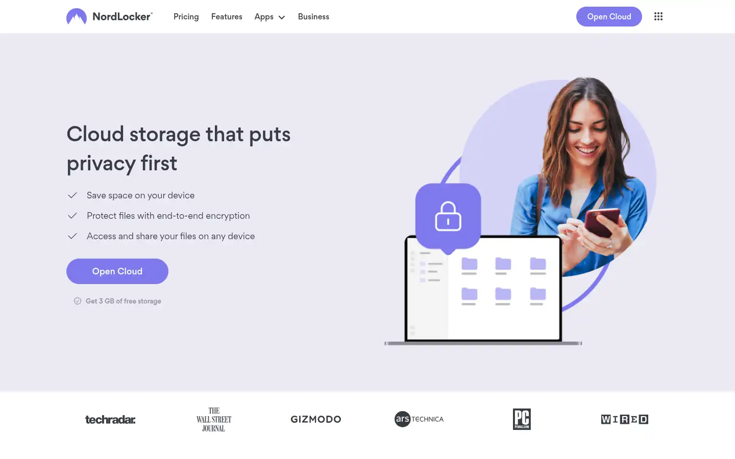 Screenshot of nordlocker.com