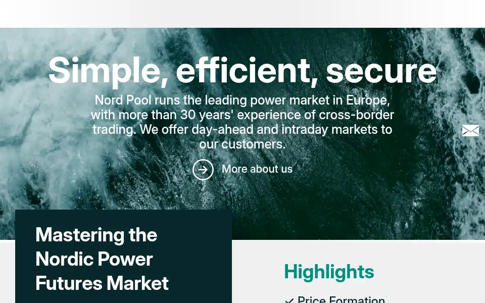Screenshot of nordpoolgroup.com