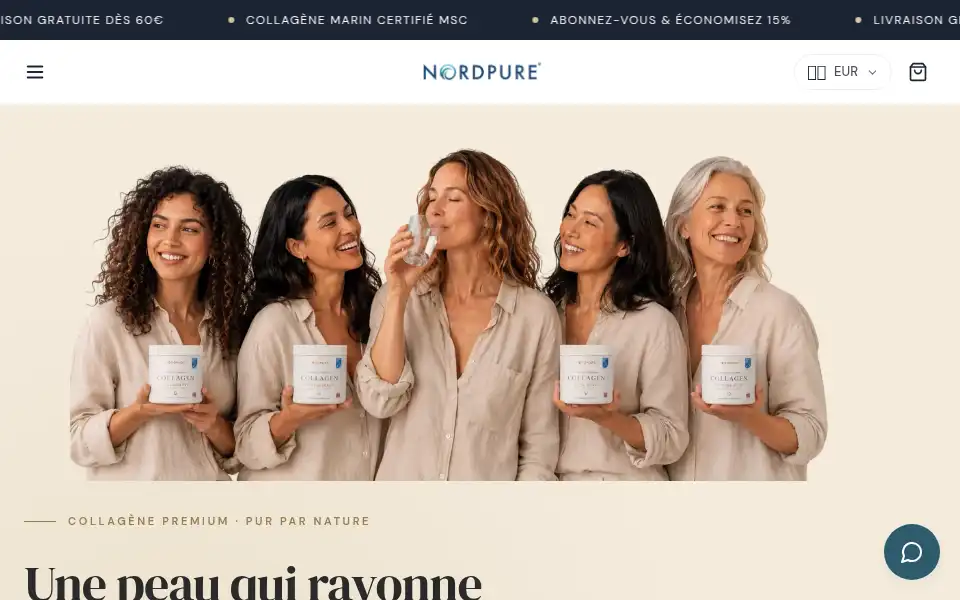 Screenshot of nordpurecollagen.com