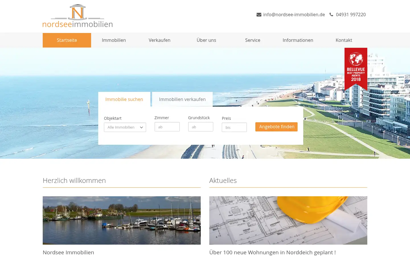 Screenshot of nordsee-immobilien.de